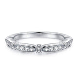 2mm Micropave Diamond Cubic Zirconia CZ Wedding Band Eternity Rings for Wedding Anniversary Women Girls