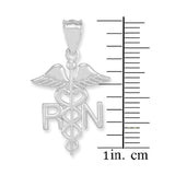 925 Sterling Silver Caduceus RN Charm Registered Nurse Pendant Necklace