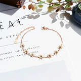 Woman 925 Silver Daisy Flowers Anklet Adjustable Jewellery Gift