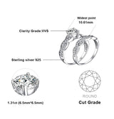 Wedding Rings Engagement Rings For Women Anniversary Promise Ring Bridal Sets 1.5ct X Infinity White CZ Ring