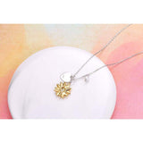925 Sterling Silver Sunflower You Are My Sunshine Monogram Initial 26 Letter Pendant Custom A to Z Necklace