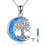 Urn Necklace for Ashes Sterling Silver Tree of Life Cremation Jewelry for Ashes Heart Abalone Shell Memory Jewelry for Women