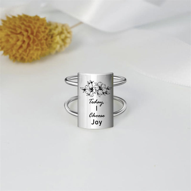 925 Silver Inspirational Ring Be you Do you For you/It's Never Too Late/I More You More Motivational Jewelry