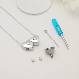 Urn Ash Necklace Holds Two - Forever in My Heart Cremation Pendant Women Memorial Jewelry Keepsake Gift for Loss of Loved Ones