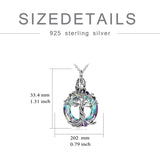 Sterling Silver Tree of Life Urn Necklace for Ashes with Circle Crystal Cremation Memorial Keepsake Jewelry