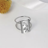 925 Sterling Silver Hummingbird Ring with Flowers Hummingbird Jewelry Gift for Her