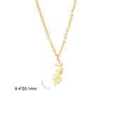 S925 Silver Birth Flower Necklace Bridesmaid Gifts Bridal Party Gifts Birthday Gifts For Her