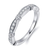 2mm Micropave Diamond Cubic Zirconia CZ Wedding Band Eternity Rings for Wedding Anniversary Women Girls