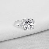 5.5 Carats Cushion Cut 925 Sterling Silver/ 10K Gold/ 14K Gold Cubic Zirconia CZ 3 Stone Engagement Wedding Ring