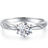 Stunning Flame Solitaire Engagement Ring Sterling Silver Cubic Zirconia Wedding for Women