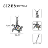 Sea Turtle Cremation Jewelry for Ashes Sterling Silver Urn Necklace Opal Abalone Shell Turtle Keepsake Memorial Necklace