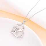 925 Sterling Silver Cute Animal Sloth Heart Pendant Necklace Gift for Women Teen Girls