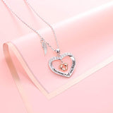 Angel Wing Necklace 925 Sterling Silver Always in My Heart Fairy Angel Wing Memorial Necklace for Women Girlfriend Daughter