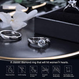 Stunning Flame Solitaire Engagement Ring Sterling Silver Cubic Zirconia Wedding for Women