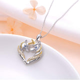 Sterling Silver 'Mother Child Forever' Unicorn Necklace, Mother Daughter Jewelry Gift