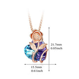 925 Sterling Silver Rose and Heart Necklace Valentines Day Gifts for Women Crystal Pendant Necklace