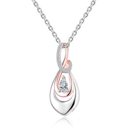 925 Sterling Silver Ash Necklace Crystal Teardrop CZ Keepsake Pendant Infinity Urn Necklace for Ashes Cremation Jewelry