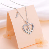 Angel Wing Necklace 925 Sterling Silver Always in My Heart Fairy Angel Wing Memorial Necklace for Women Girlfriend Daughter
