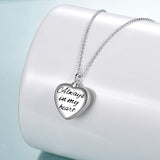 925 Sterling Silver Heart Urn Necklaces Elephant Necklace Always in My Heart Cremation Keepsake Necklace for Ashes