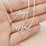 925 Silver Double Chain Name Necklace Personalized Layer Name Necklace Jewelry Children Names Necklace Mothers Gift