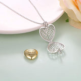 Sterling Silver TearDangle Love Heart Angel Wing Cylinder Cross Urn Necklace for Ashes