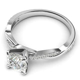 4-Prong Petite Twisted Vine Simulated 1.0 CT Zircon Engagement Ring Promise Bridal 925 Sterling Silver Ring