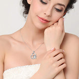 925 Sterling Silver Cute Animal Sloth Heart Pendant Necklace Gift for Women Teen Girls