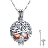 925 Sterling Silver Tree of Life Urn Necklace for Ashes Memorial Keepsake Family Cremation Jewelry Gifts for Women