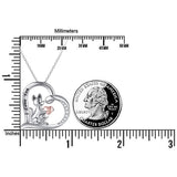 S925 Sterling Silver Mom Baby Kangaroo Necklace I Love You Mom CZ Heart Animal Pendant Jewelry Gifts for Women