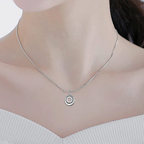 Sterling Silver Created Opal Urn Necklace for Ashes
