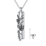 Cremation Jewelry Sterling Silver Sunflower Rose Daisy Flower Urn Necklace for Ashes Memorial Keepsake Jewelry for Women Friends