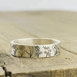 Sterling Silver Birth Flower Ring Personalized Flower Ring You Belong Among the Wildflowers