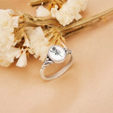Sterling Silver Birth Flower Ring Nature Ring Birth Flower Jewelry Gifts for Her