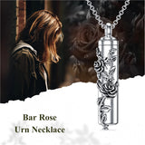 Cremation Jewelry Sterling Silver Sunflower Rose Daisy Flower Urn Necklace for Ashes Memorial Keepsake Jewelry for Women Friends