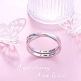 925 Sterling Silver Inspirational Ring I am Enough Rings I am String for Women Girls