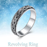 Fidget Ring Sterling Silver Anxiety Ring for Women Spinner Band Ring Stress Relieving Wide Celtic Ring for Men