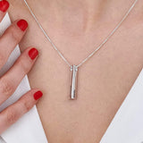 Personalized 3D Bar Heart Shaped Necklace - Custom Made Name Jewelry Christmas Gift for Mom Women