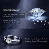 Stunning Flame Solitaire Engagement Ring Sterling Silver Cubic Zirconia Wedding for Women
