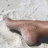 Anklet Handmade 925 Silver Dainty Boho Beach Cute Ankle Bracelet Adjustable Wafer Layered Turquoises Dangle Coins Foot Chain for Women