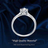 Stunning Flame Solitaire Engagement Ring Sterling Silver Cubic Zirconia Wedding for Women