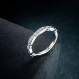 2mm Micropave Diamond Cubic Zirconia CZ Wedding Band Eternity Rings for Wedding Anniversary Women Girls