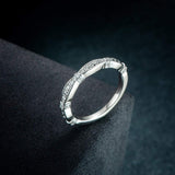 2mm Micropave Diamond Cubic Zirconia CZ Wedding Band Eternity Rings for Wedding Anniversary Women Girls