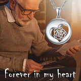 Rose Flower Cremation Jewelry for Ashes 925 Sterling Silver Urn Necklace for Ashes Keepsake Memories Necklace