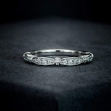 2mm Micropave Diamond Cubic Zirconia CZ Wedding Band Eternity Rings for Wedding Anniversary Women Girls