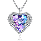 Crystal Heart Pendant Necklace Valentines Day Gift for Wife Girlfriend Women Kids