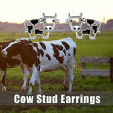 Cow Earrings 925 Sterling Silver Cow Stud Earrings for Women Cow Gifts for Birthday