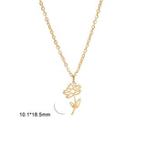 S925 Silver Birth Flower Necklace Bridesmaid Gifts Bridal Party Gifts Birthday Gifts For Her