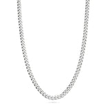 Solid 925 Sterling Silver  3.5mm Diamond Cut Link Curb Chain Necklace for Women Men