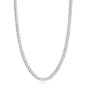 Solid 925 Sterling Silver3.5mm Diamond Cut Link Curb Chain Necklace for Women Men