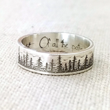 Pine Tree Ring S925 Silver Handmade Ring
